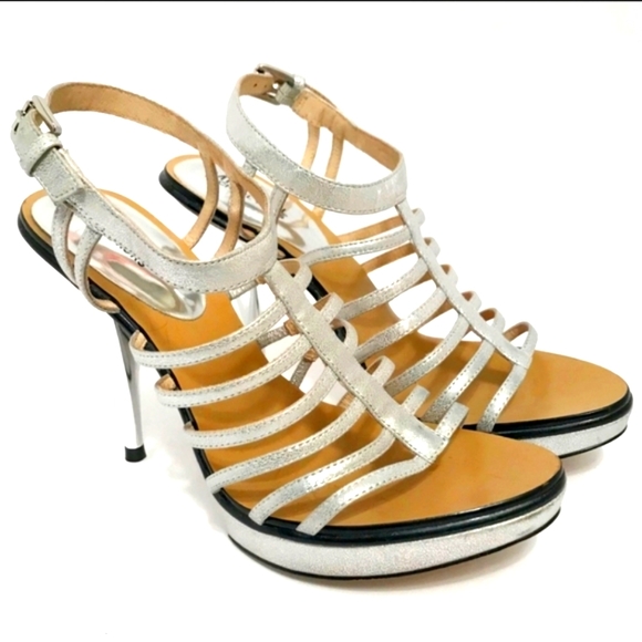 Michael Kors • Silver Strappy Heels Size 8 - Picture 2 of 8